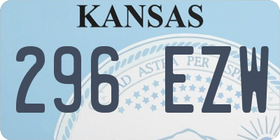 KS license plate 296EZW