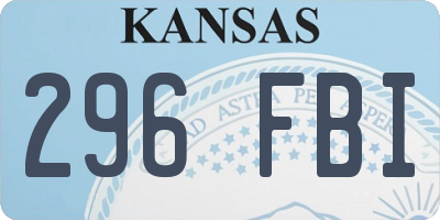 KS license plate 296FBI