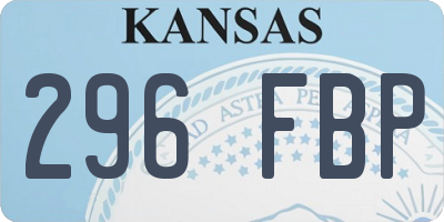 KS license plate 296FBP