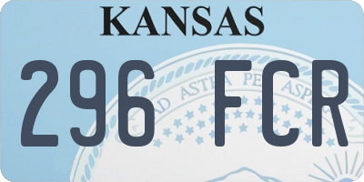 KS license plate 296FCR