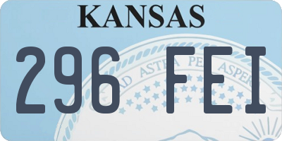 KS license plate 296FEI