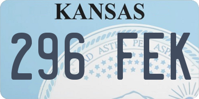 KS license plate 296FEK