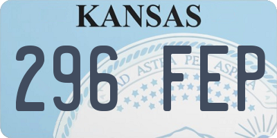 KS license plate 296FEP