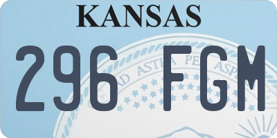 KS license plate 296FGM