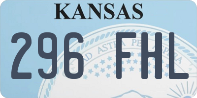 KS license plate 296FHL