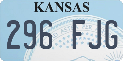 KS license plate 296FJG