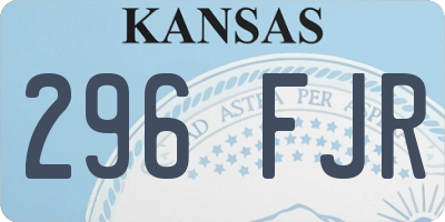 KS license plate 296FJR