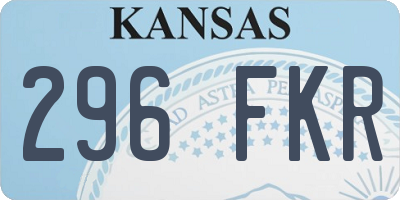 KS license plate 296FKR