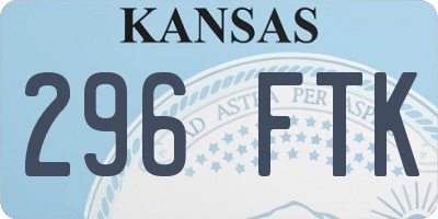 KS license plate 296FTK