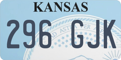 KS license plate 296GJK