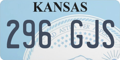 KS license plate 296GJS
