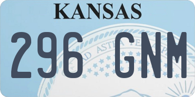 KS license plate 296GNM
