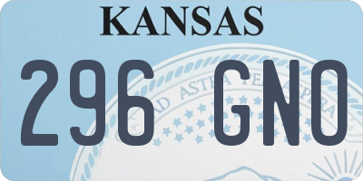 KS license plate 296GNO