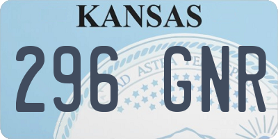 KS license plate 296GNR