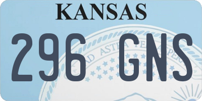 KS license plate 296GNS