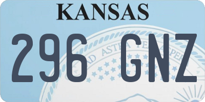 KS license plate 296GNZ