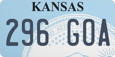 KS license plate 296GOA