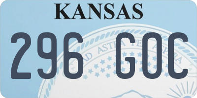 KS license plate 296GOC