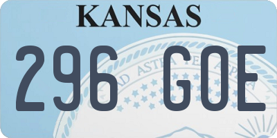 KS license plate 296GOE