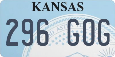 KS license plate 296GOG