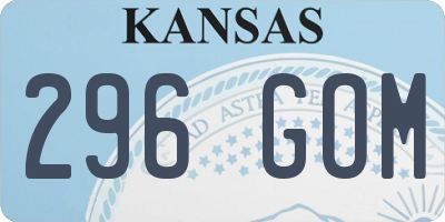KS license plate 296GOM