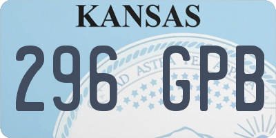 KS license plate 296GPB