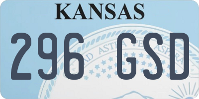 KS license plate 296GSD