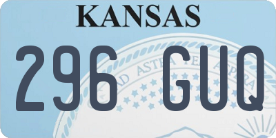 KS license plate 296GUQ