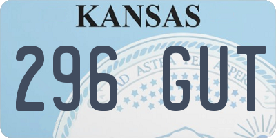 KS license plate 296GUT