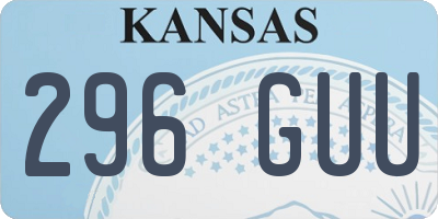 KS license plate 296GUU