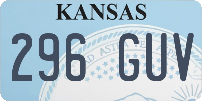 KS license plate 296GUV