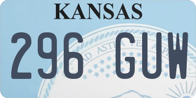 KS license plate 296GUW