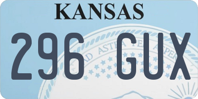 KS license plate 296GUX