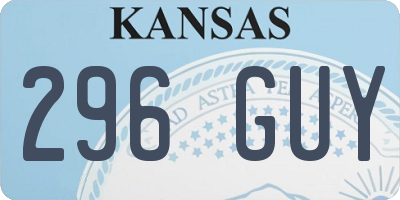 KS license plate 296GUY