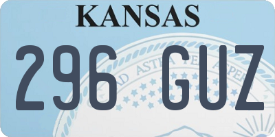 KS license plate 296GUZ