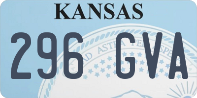 KS license plate 296GVA
