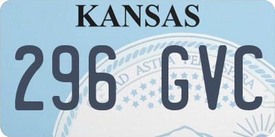 KS license plate 296GVC