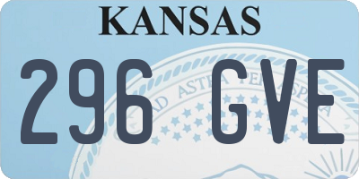 KS license plate 296GVE