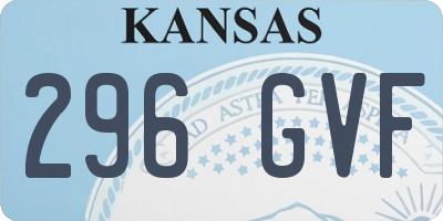 KS license plate 296GVF