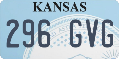KS license plate 296GVG