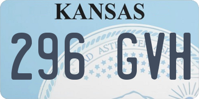 KS license plate 296GVH