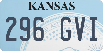 KS license plate 296GVI