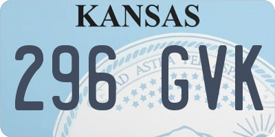 KS license plate 296GVK