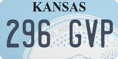 KS license plate 296GVP
