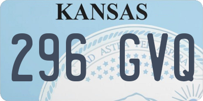 KS license plate 296GVQ