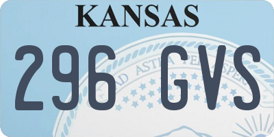 KS license plate 296GVS