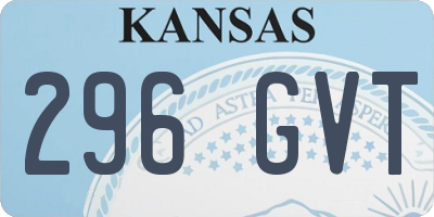 KS license plate 296GVT