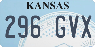 KS license plate 296GVX