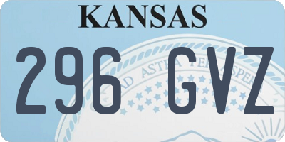 KS license plate 296GVZ