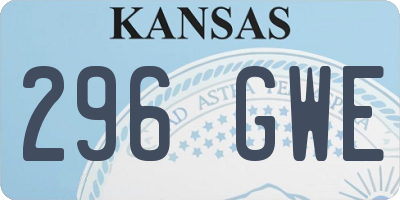 KS license plate 296GWE